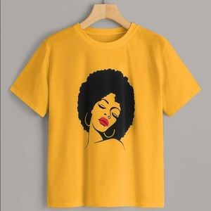 Round Neck Figure Print Tee